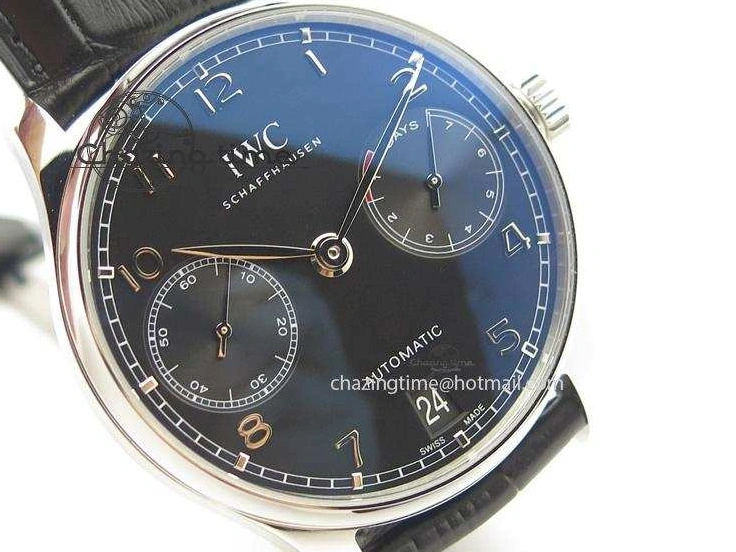 MIROTIME 0412 Practical Portuguese Real PR IW500109 ZF 1:1 Best Edition Black Dial On Black Leather Strap A52010 V 7308